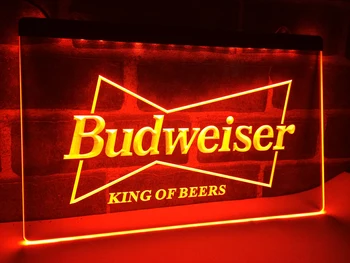 LE009 - Budweiser, King Alaus Baras Pub Klubas LED Neon Light Pasirašyti namų dekoro amatai