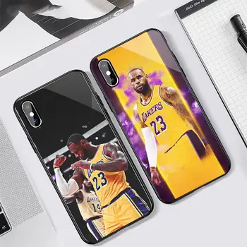 Lebronas JAMESAS Karalius krepšinio sporto padengti funda coque Telefono dėklas Grūdintas stiklas iphone 5C 6 6S 7 8 plus X XS XR 11 PRO MAX