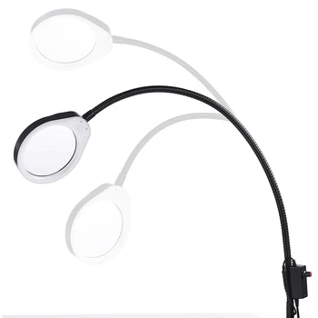 LED Apšvietimo didinamasis stiklas 10x 20x Optinio Stiklo Stalas Clip-on Didinamojo Stiklo Lempa PCB Tikrinimo, Grožis, Dantų gydymas