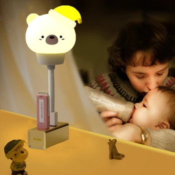 LED Chlidren USB Naktį Šviesos Mielas Animacinių filmų Nakties Žibintas Turėti Nuotolinio Valdymo Kūdikių Vaikas Miegamojo Puošimas Naktiniai staleliai, Lempa Kalėdų Dovana