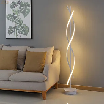 LED grindų lemputė 40W nuotolinio valdymo pritemdomi juoda arba balta viešbučio projektą grindų lempos aliminium kokybės