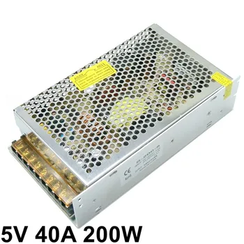 LED impulsinis Maitinimo šaltinis AC 110V, 220V DC 5V 40A 200w led driver ac-dc ligihting transformatorius LED juostelė ekrano VAIZDO