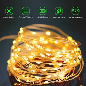 LED Lauko Saulės Lempos String Žibintai 100/200 Led Pasakų Atostogų Kalėdų Vakarėlį Girliandą Saulės Sodas Vandeniui 10m