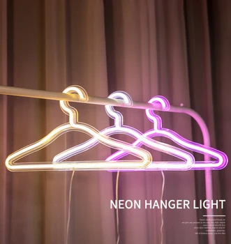 LED neon drabužių stovas USB powered pakaba naktį šviesos miegamųjų namo vestuvių drabužių parduotuvės menas, sienų apdaila Kalėdų dovanos