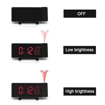 LED Skaitmeninis Laikrodis-Žadintuvas, USB Elektroninių Stalo Laikrodžiai Atidėjimo Funkcija Pabusti Žiūrėti FM Radijas Laiko Projektorius Termometras su Drėgmėmačiu