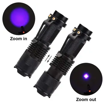LED UV Žibintuvėlis 365nm 395nm Lempos Skorpionas UV Augintinio Šlapimo Detektorius Zoomable Ultravioletinių įkrovimo lauko apšvietimas