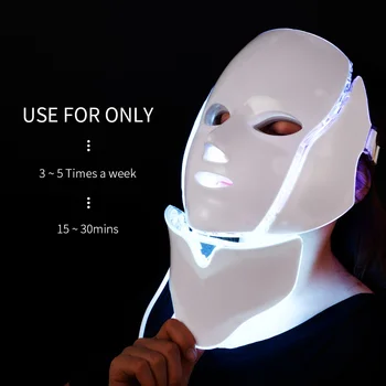 LED Veido Kaukė Led Veido Šviesos Terapija Radijo Veido Rejuvenator Microcurrents Spuogų Gydymas, Odos Priežiūros, 7 Spalvų LED Kaukė