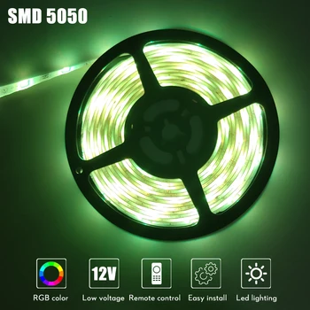 LED Šviesos Juostelės Luces Led RGB 5050 SMD Bluetooth WiFi Vandeniui Spalva Keičiasi Lanksčios Juostelės Diodų Juosta 5M 10M, 15M