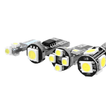 LEEPEE 17Pcs/set T10 Balta Interjero LED Šviesos rinkiniai Licencijos numerio apšvietimo Lemputės Automobilių Signalo Lemputė Klaida Nemokama Automobilių Lemputės Interjeras