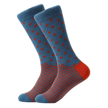 LETSBUY 5 poros ir daug vyriškų kojinių dot & dryžuotos ryškios spalvos smagios kojinės įvairiaspalvės ilgos kojinės vyrams, verslo atsitiktinis suknelė gif