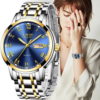LIGE Japonijos Kvarco Moterų Žiūrėti Mada Moterų Laikrodis Šveicarija Prabangos Prekės reloj mujer Vandeniui Moterų Apyrankės Žiūrėti