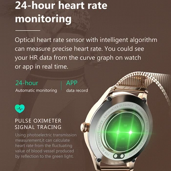 LIGE Ponios Smart Watch Moterų, prabangos Smartwatch jutiklinių Turas Sreen Širdies ritmo Monitorius Kraujo Spaudimo Deguonies Fitneso Tracke