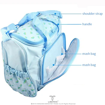 LIKETHIS Composite Krepšys Kūdikio Keičiasi Padas Vystyklų Kelionės Maišelį Su Trolly Vandeniui Nešiojamų Motina Saugojimo Rankinėje Sac A Main