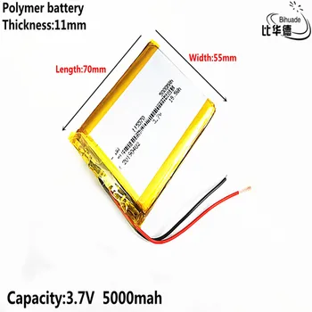 Litro energijos baterija Gera Qulity 3.7 V,5000mAH 115570 Polimeras ličio jonų / Li-ion baterija tablet pc BANKAS,GPS,mp3,mp4
