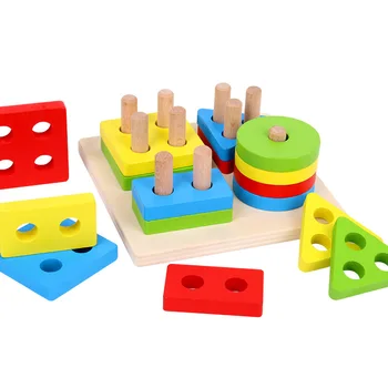 Logwood Kūdikių Mediniai Montessori Ugdymo Geometrijos Žvalgybos Valdybos Mokymo Simpatijų Rungtynės Žaislai Vaikams