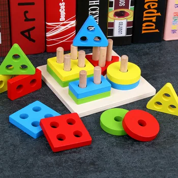Logwood Kūdikių Mediniai Montessori Ugdymo Geometrijos Žvalgybos Valdybos Mokymo Simpatijų Rungtynės Žaislai Vaikams