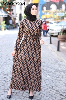 LORENZIA Abaja Dubajus arabų Musulmonų suknelė, hijab kaftan mada dėvėti Islamo suknelė moterims Skraiste, Vestidos Omanas KARŠTO