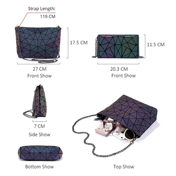 Lovevook moterų rankinės maišelį nustatyti crossbody krepšiai moterų 2020 m. Geometriniai šviesos pečių maišą moterų rankinės ir piniginės Tote bag