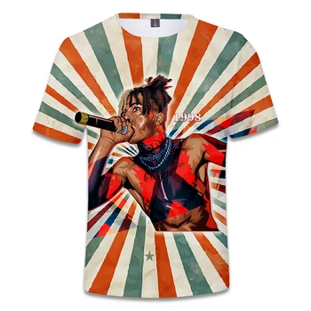 LUCKYFRIDAYF 2018 metų Hip-Hop ' o Reperis XXXTentacion 3D Print T-Shirt Trumpas Rankovėmis Vasarą T-Shirt O-Kaklo Mada kostiumas