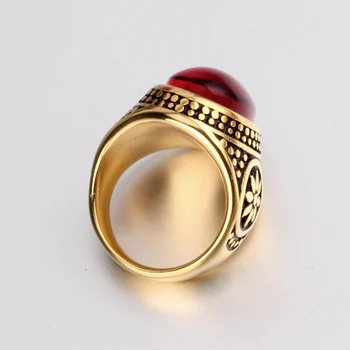 LUXUKISSKIDS Senovinių Papuošalų Mados Red Crystal Žiedai, Moterų, Vyrų Vestuvių Žiedas