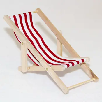 Lėlių Miniatiūrinių Kėdžių Mini Paplūdimio Kėdė Sodo Puošmena Baldai Lankstymo Juostele Denio Kėdės 