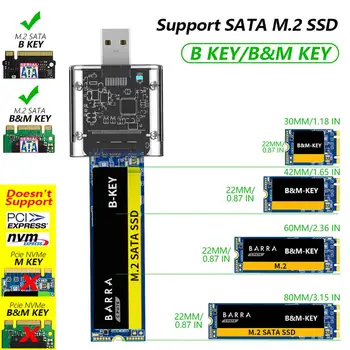 M2 VSD Byloje M. 2 USB 3.0 Pr 1 5Gbps Didelės spartos SSD Aptvarą SATA M. 2 NGFF SSD 2242 2260 2280 Kortelės Adapteris