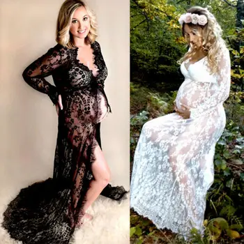 Mados Elegantiškas, Nėščios Moterys, Ilgas, Maxi Motinystės Suknelė Fotografijos Prop Fotosesiją Suknelės