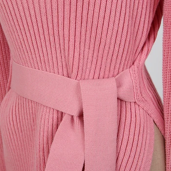 Mados Golfo Megzti Megztinis Moterims Atsitiktinis Nėrinių Puff-sleeve Moterų Megztinis Femme Elastinga Puloveriai Moterims 2019 Mezgimo Viršūnės