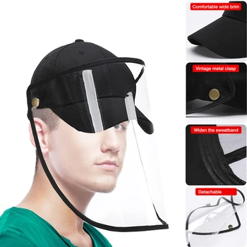 Mados Juodą Beisbolo Kepuraitę Daugiafunkcinis Nuimamas Ekrano Skrybėlę Plastiko Visas Veidas Ekrano Dangtis Žvejys Skrybėlę