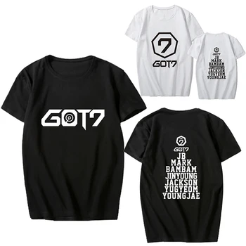 Mados K-pop GOT7 Koncertą Remia T-shirt Kpop GOT7 Jackson Ženklas Trumpas Rankovės Tshirts Vasaros vatos Pagaliukai Gerbėjai Kolekcija