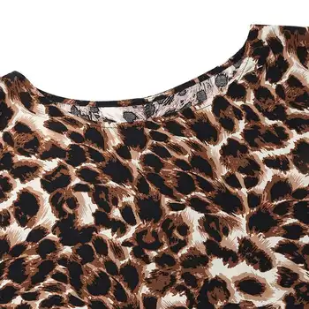 Mados Leopard Maxi Suknelė Moterų Spausdinti Sundress ZANZEA 2021 Atsitiktinis trumpomis Rankovėmis Tunika Vestidos Moterų, O Kaklo Skraiste Femme S-5XL