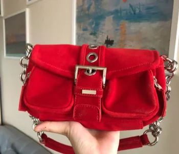Mados moterų mielas maišelį grandinės mergina pažasties mergina messenger pečių maišą batono derliaus moterų krepšys raudona gh66
