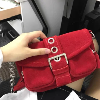 Mados moterų mielas maišelį grandinės mergina pažasties mergina messenger pečių maišą batono derliaus moterų krepšys raudona gh66