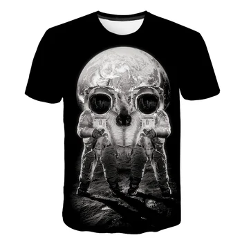 Mados Roko vyriški T-Shirt 2020 Metų Vasaros Vėliau kaip Gothic Punk Marškinėlius 3D Printe Kaukolė O-Kaklo Geriausiai parduodamų Trumpas Rankovės Kvėpuojantis viršų