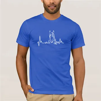 Mados Spausdinti vyriški Marškinėliai trumpomis Rankovėmis širdies Plakimas Arklių Vasaros Jojimo Arklys Viršūnes OT-606 Sporto žmogus, T-shirt