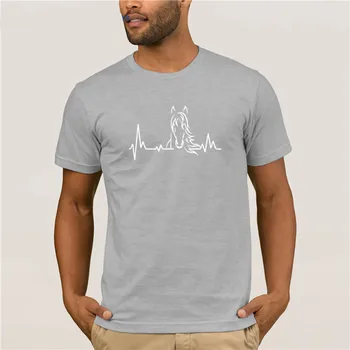 Mados Spausdinti vyriški Marškinėliai trumpomis Rankovėmis širdies Plakimas Arklių Vasaros Jojimo Arklys Viršūnes OT-606 Sporto žmogus, T-shirt