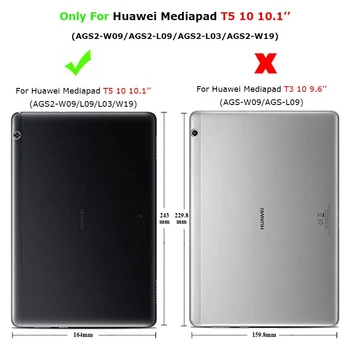 Mados Tablet PU odos atveju Huawei MediaPad T5 10 AGS2-W09/L09 Minkštas galinio Dangtelio huawe MediaPad T5 10.1 atveju+dovanos