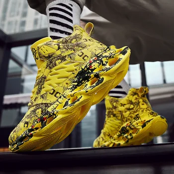 Mados vyrų hip-hop ' o batai grafiti high-top kvėpuojantis sporto įspūdingo dydžio krepšinio batelius lauko neslidus veikia shoes39-46