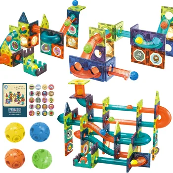 Magnetiniai Blokai Skaidrus Plytelių Kamuolys Vaikams Švietimo Žaislas Kelio Modelio Kūrimo Rinkinys Dovanų Lipdukai Vaikų