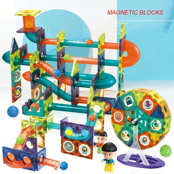 Magnetiniai Blokai Skaidrus Plytelių Kamuolys Vaikams Švietimo Žaislas Kelio Modelio Kūrimo Rinkinys Dovanų Lipdukai Vaikų