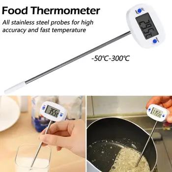 Maisto Termometras Virimo Temperatūros Jutiklis, Skaitmeninis Displėjus, LED Elektroniniai Zondo Termometro Skystis Mėsos Termometras