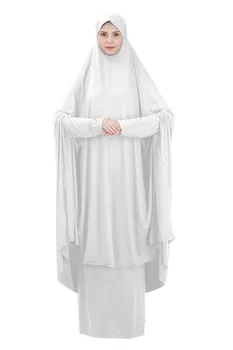 Malda Drabužis Musulmonų rinkiniai Gobtuvu gaubtu ir sijonas hijab femme musulman supilkite prière tenue de priere femme hidjab musulman femme