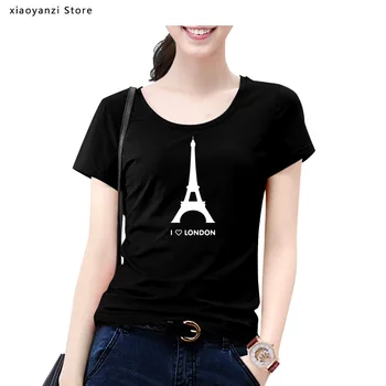 Man Patinka Londonas moterų marškinėliai Eifelio Bokštas Juokinga Dizaino Mados Marškinėlius Homme Medvilnės Minkštas Hipster Camiseta