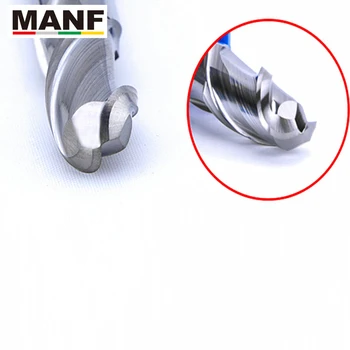 MANF 2Flute HRC55 2mm 3mm, 6mm 75L-100L Pailginti Aliuminio Lydinio Kamuolys Nosies Pabaiga Malūnas Geros apdailos frezos Dėl Pelėsių Perdirbti