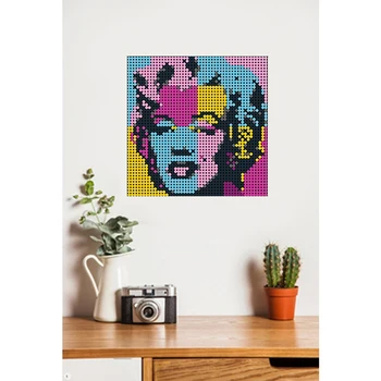 Marilyn Monroeed Pikselių Mozaikos Menas(48X48) SS Kūrybos Blokai Dažytos Fonas Apdaila 