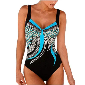 Maudymosi kostiumėliai Moterims 2019 vientisi maudymosi kostiumėlį Push Up Vintage Retro Maudymosi Kostiumą Plaukimo Kostiumas Paplūdimio Drabužiai Plius Dydis Monokini S-3XL