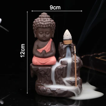 Mažai Vienuolis Mažas Buda Smilkalų Keramikos Degiklis Kvepalų Turėtojas Moliuskui Censer Kūrybos Dūmų Refliukso Smilkalų Lazdelės Smilkalai