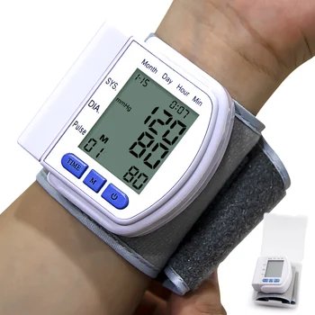 Medicinos Skaitmeninės Įrangos Riešo kraujospūdžio matuoklis Automatinis Sphygmomanometer Tensiometro Širdies ritmo Matuoklis BP Kamertonas'