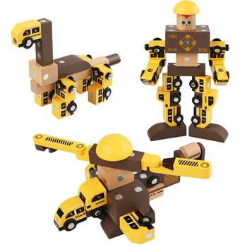 Mediniai Magija Inžinerijos Transporto priemonių PASIDARYK pats Derinys Robotas Kelio Magnetinių Žaislų Įvairovė Asamblėjos Automobilių Blokai Vaikų Dovanų