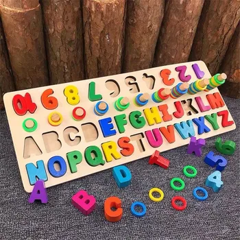 Mediniai Montessori Žaislai Skaičius Geometrinės Formos Pažinimo Rungtynės Kūdikių Ankstyvojo Ugdymo Mokymo priemonių Matematika Žaislai Vaikams, Ikimokyklinio